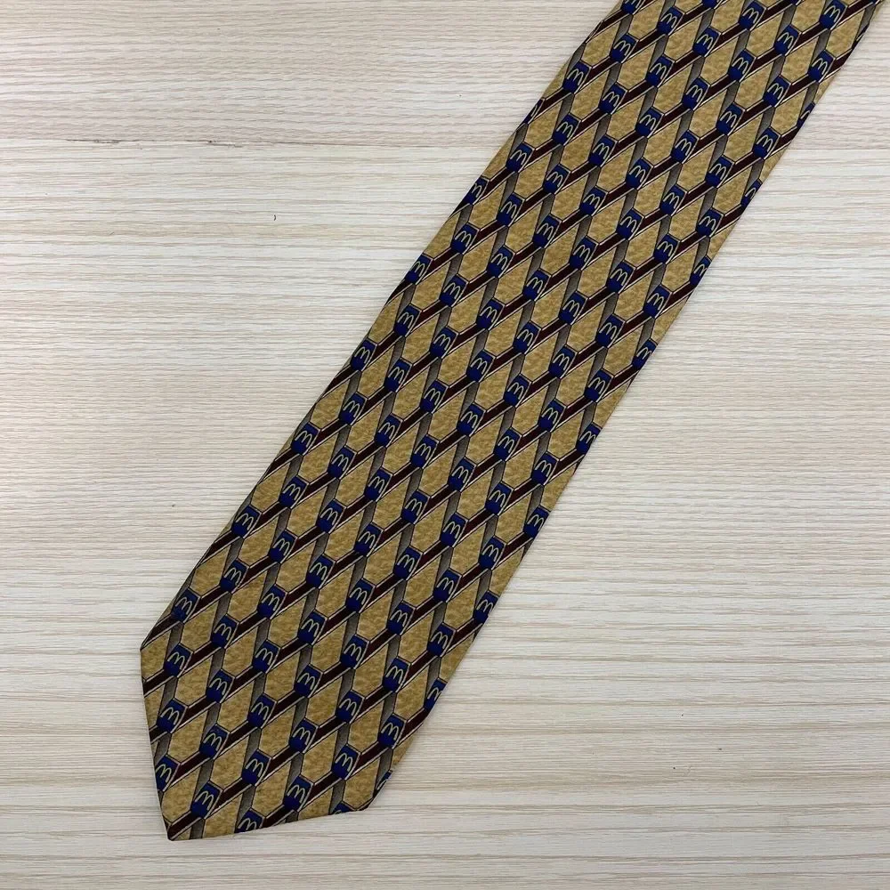 Crest The Uniform Company Mens Gold McDonald's‎ Logo Silk Blend Necktie